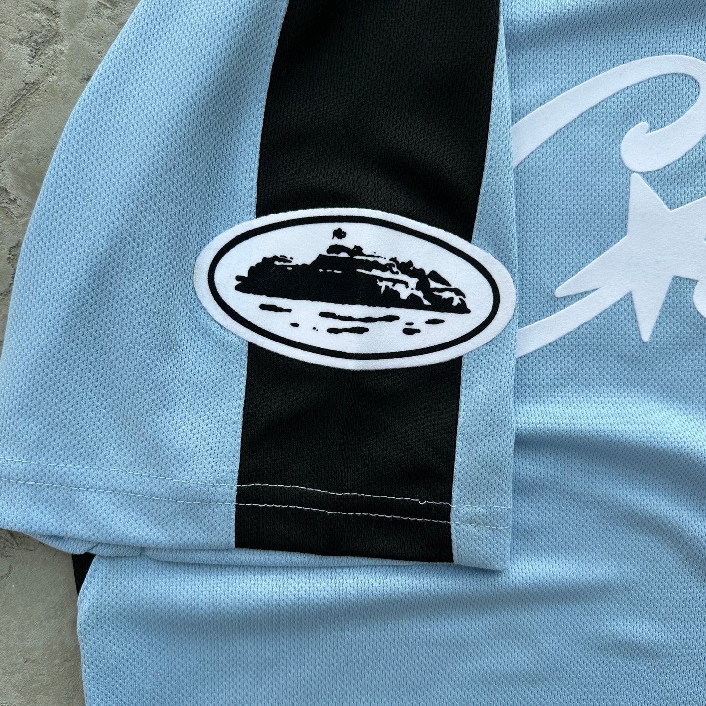 Corteiz Blue Panel Jersey Tee