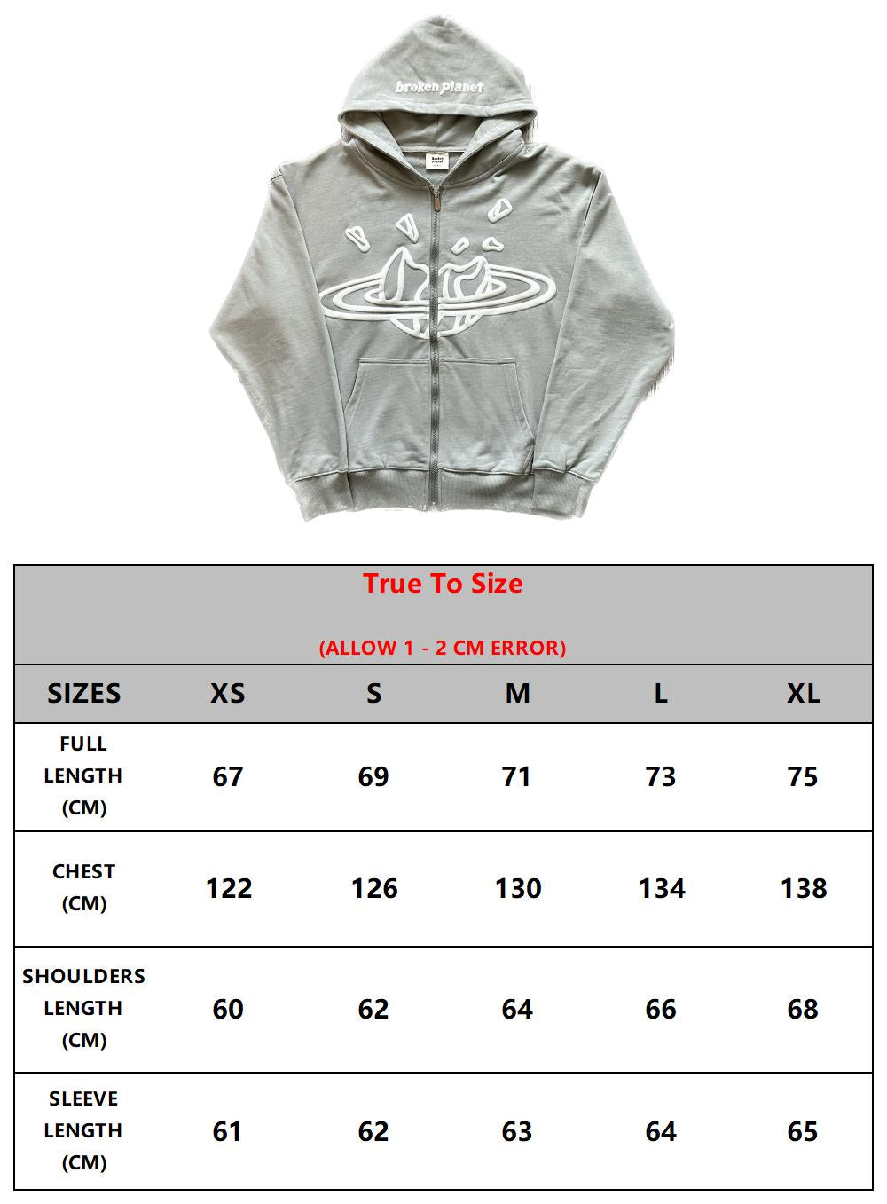 Broken Planet Zip-up Stone Gray Set