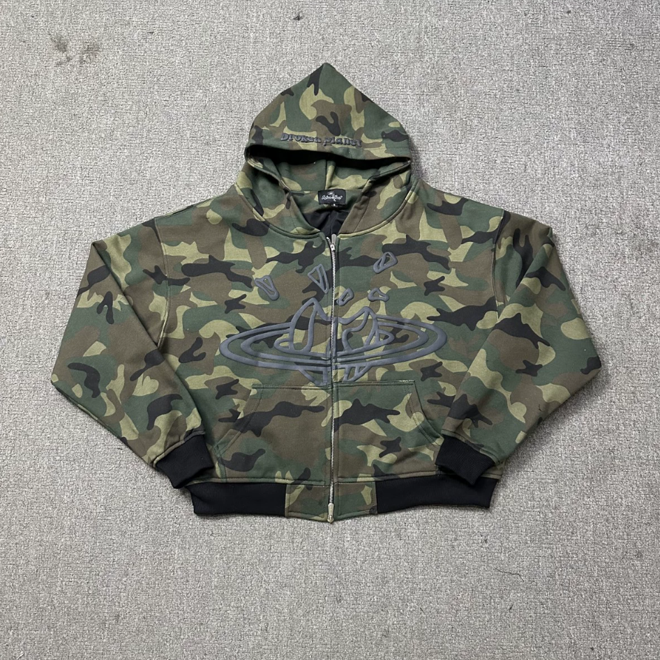Broken Planet Zip-up Camo Hoodie