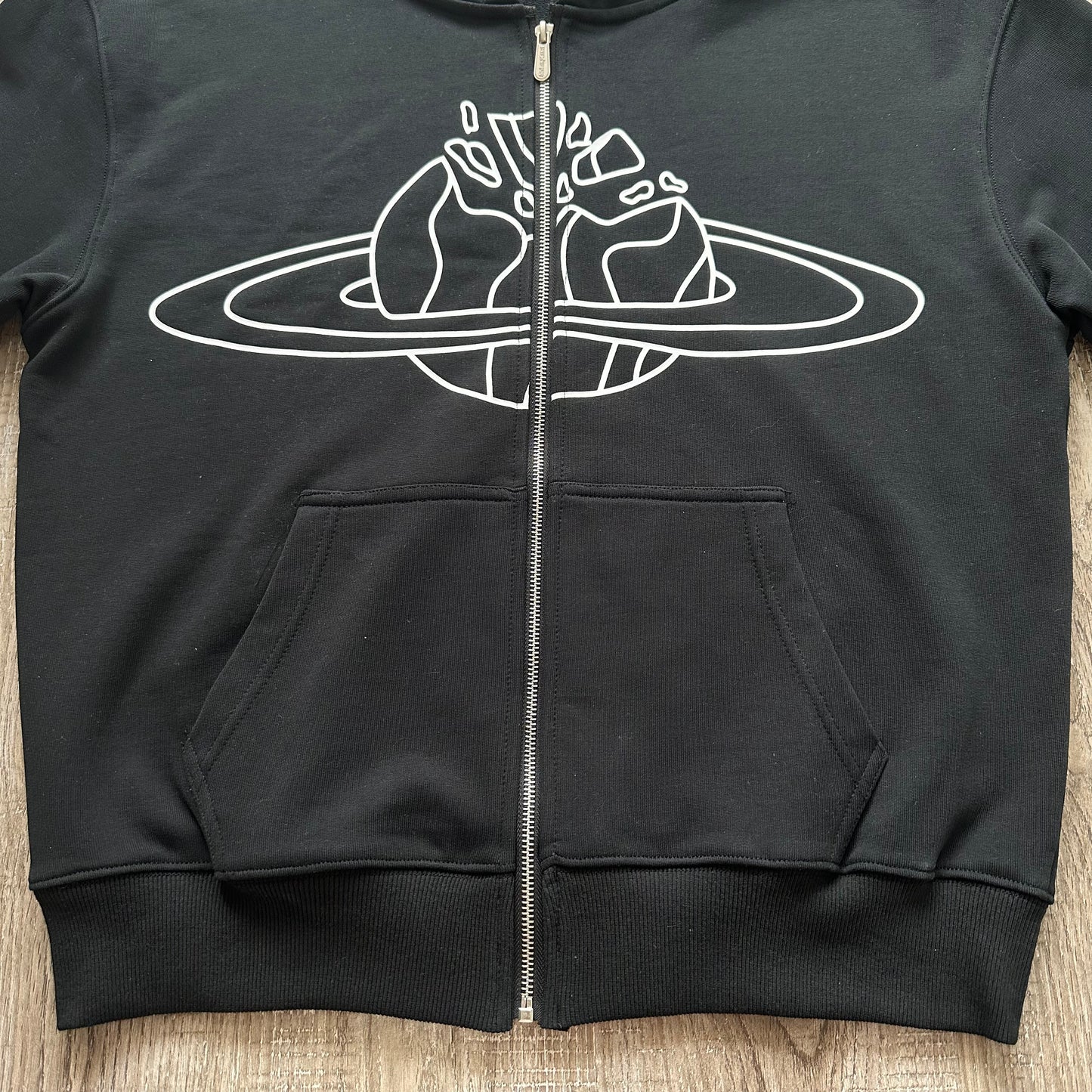 Broken Planet Zip-up Black Hoodie