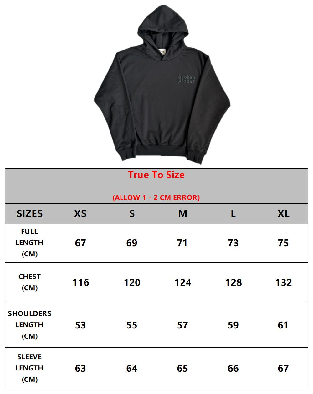 Broken Planet Basic Black Hoodie
