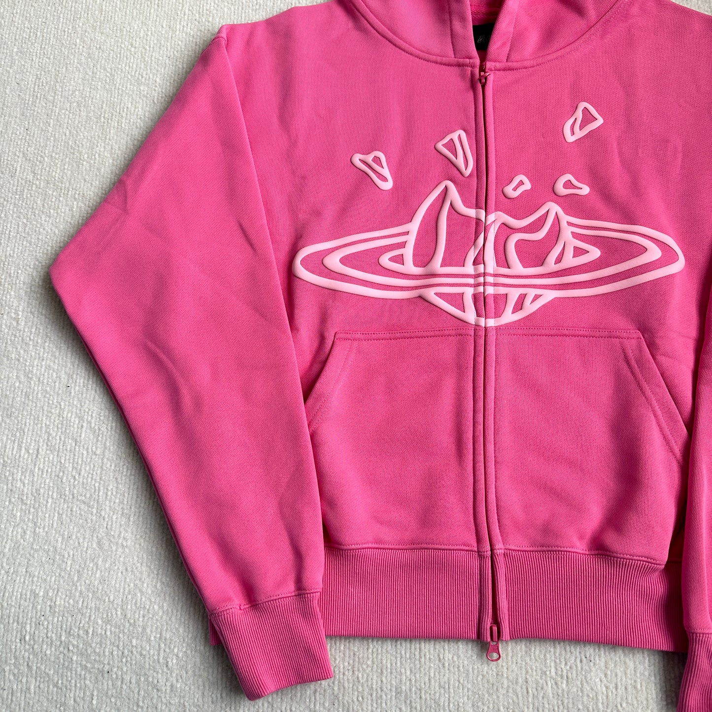 Broken Planet Zip-up Pink Hoodie