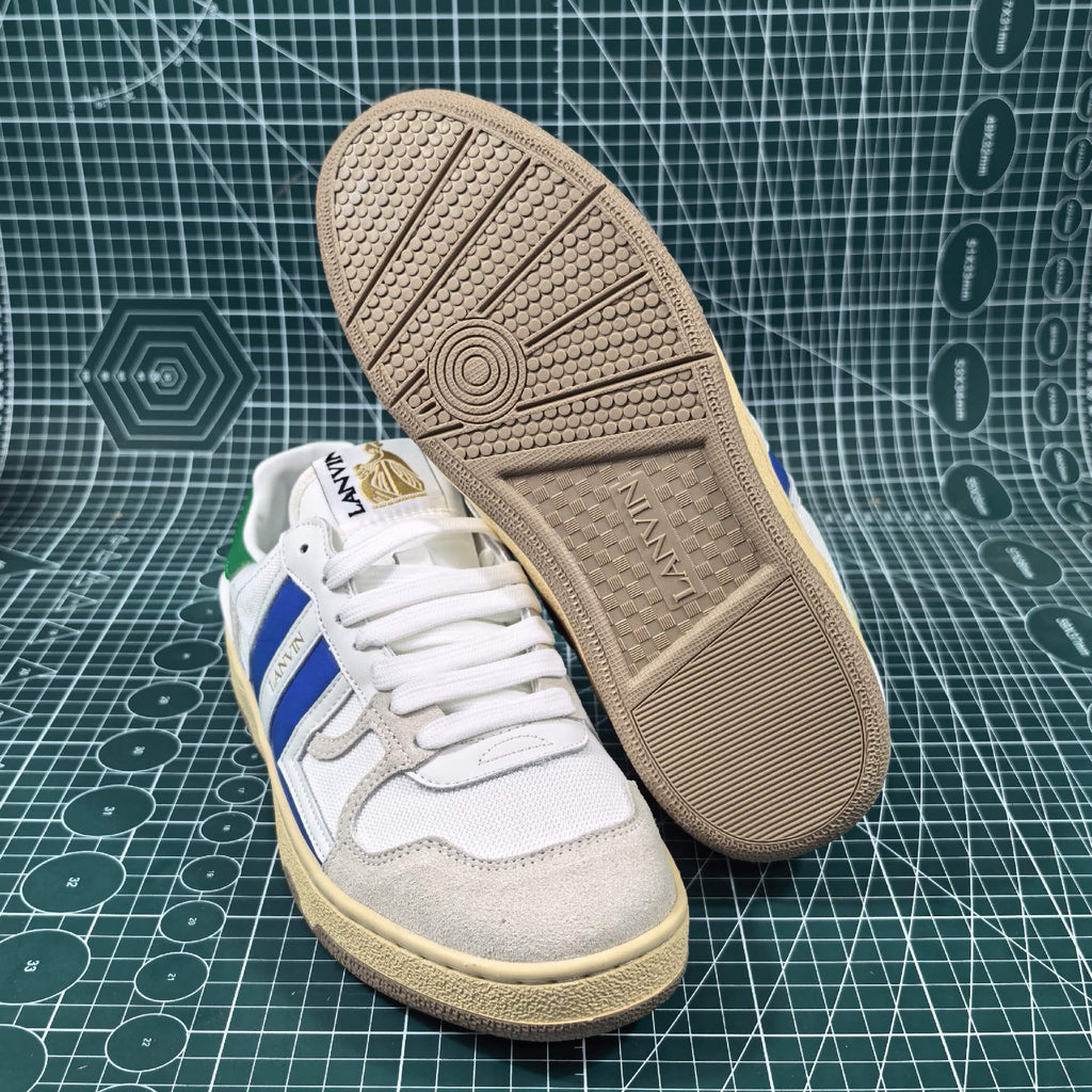 Lanvin White & Blue Clay Sneakers