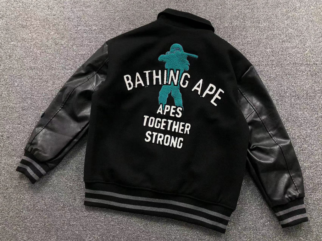 Bape Varsity Leather Jackets
