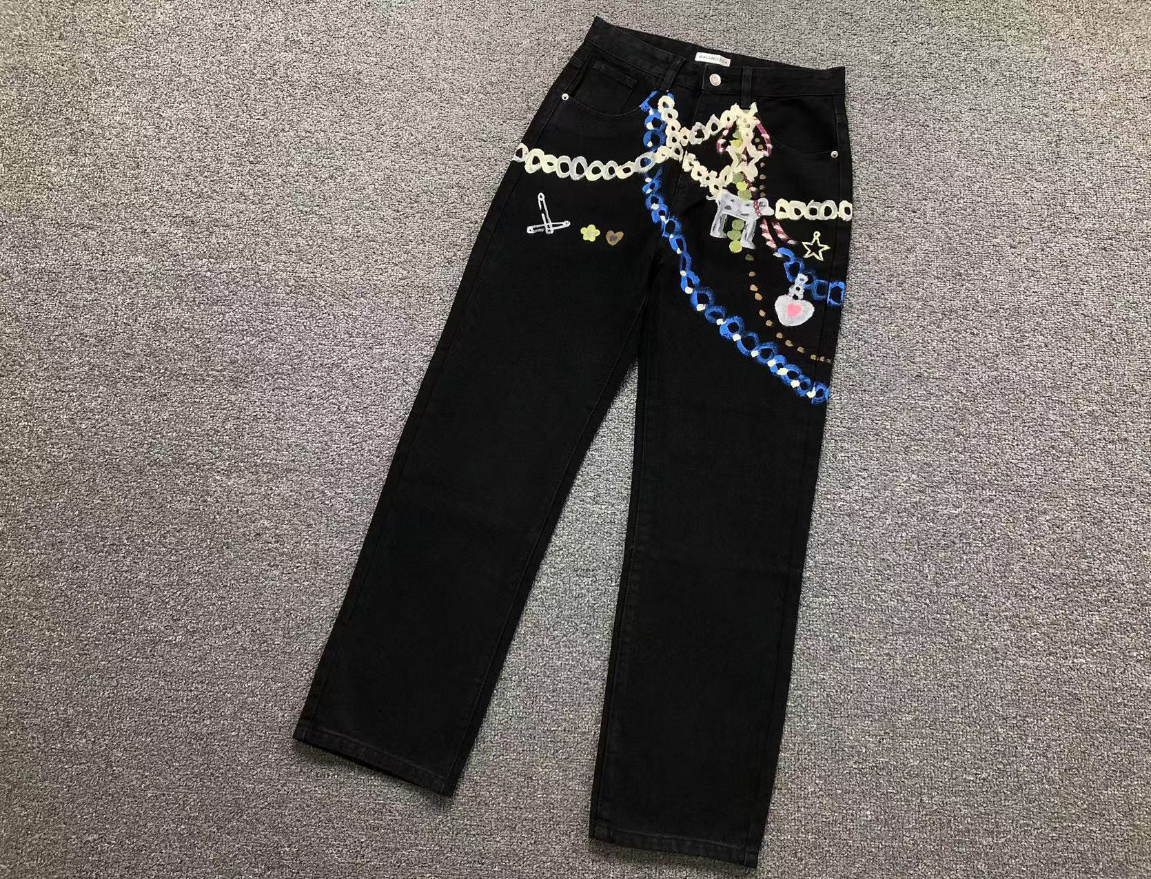 Balenciaga Chain Painted Jeans