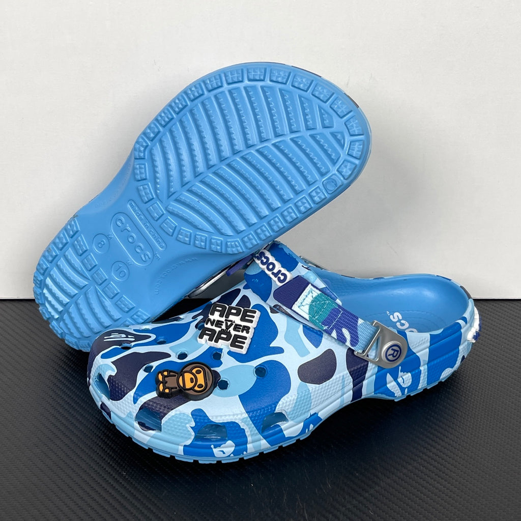 A BATHING APE (BAPE) x Crocs Classic Clog in Blue ABC Camo