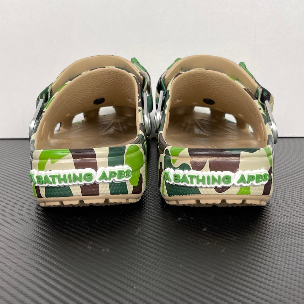 A BATHING APE (BAPE) x Crocs Classic Clog in Green ABC Camo