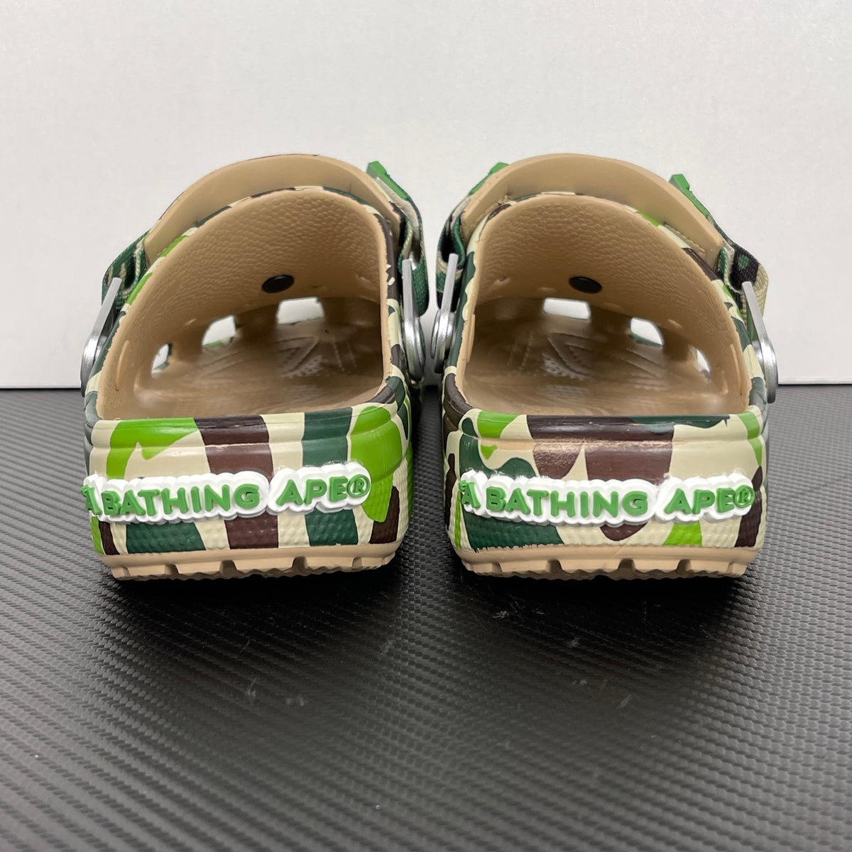 A BATHING APE (BAPE) x Crocs Classic Clog in Green ABC Camo