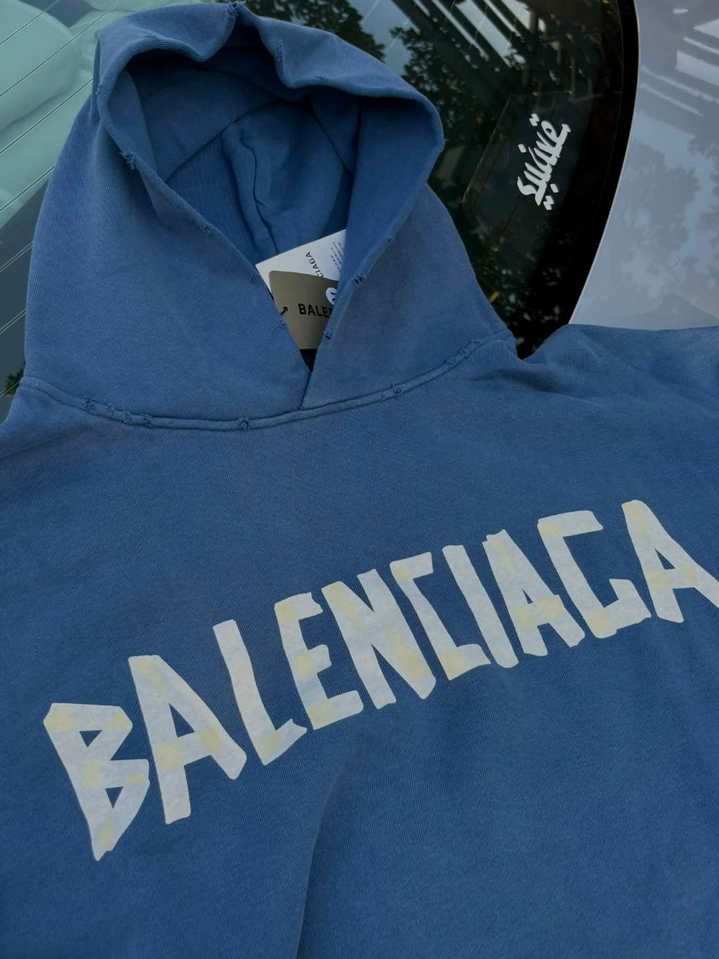 Balenciaga Tape Type Ripped Pocket Hoodie