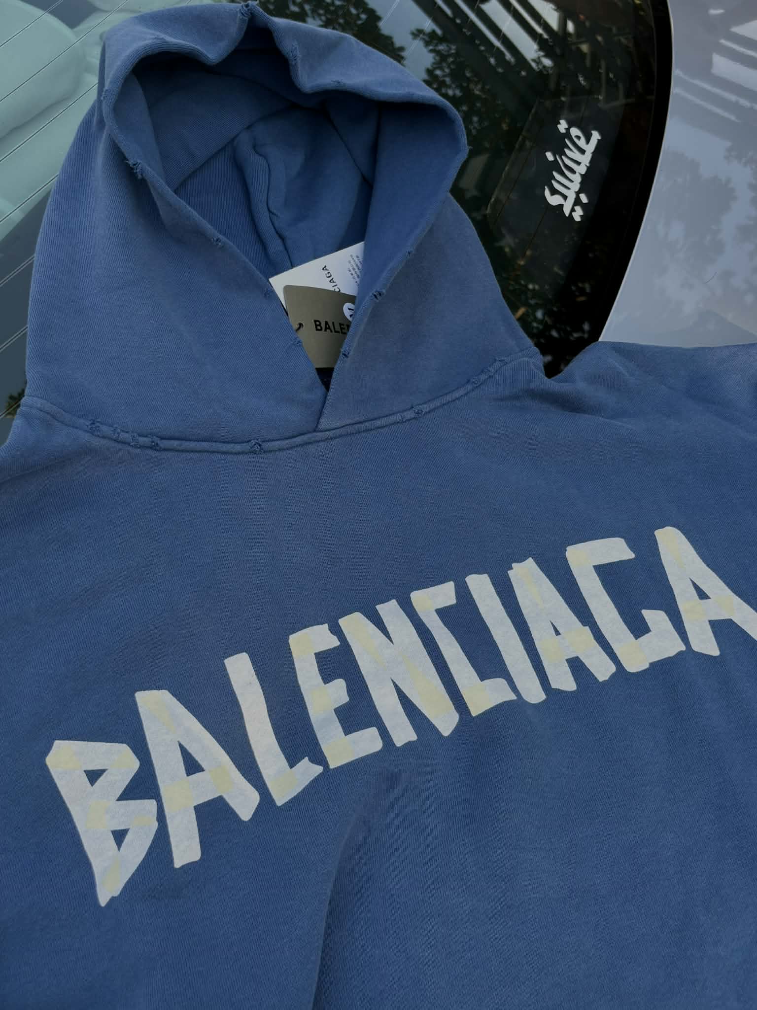 Balenciaga Tape Type Ripped Pocket Hoodie