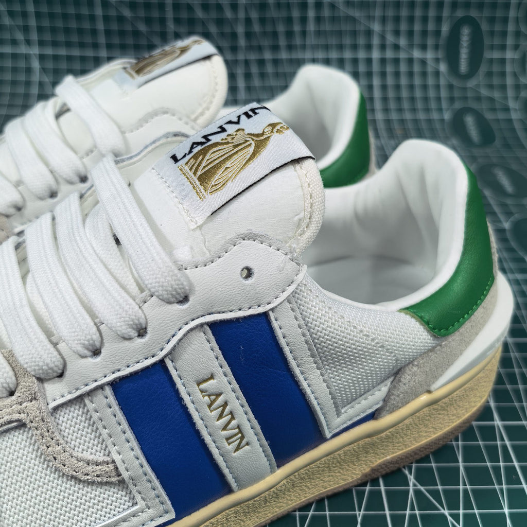 Lanvin White & Blue Clay Sneakers