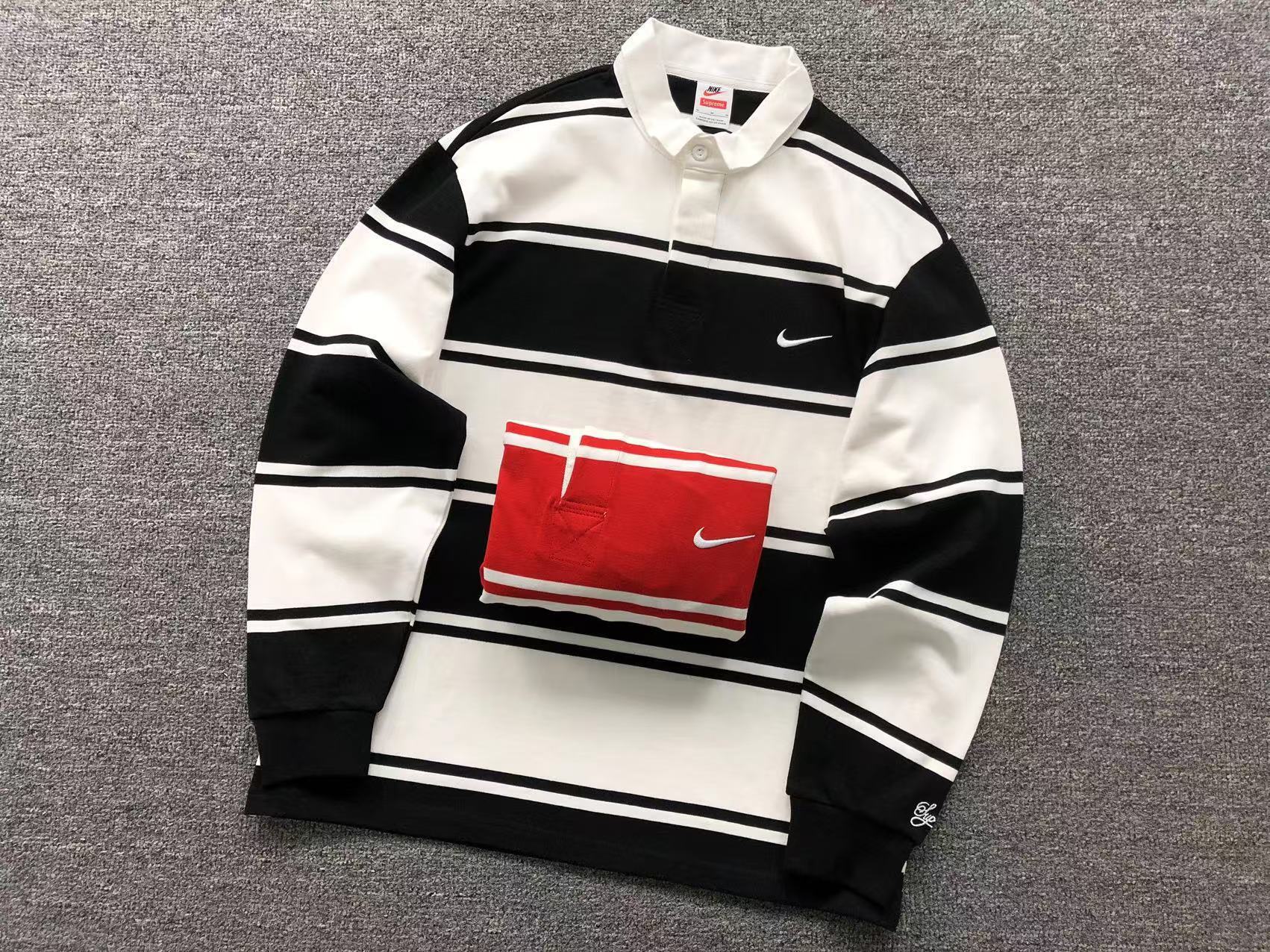 Supreme x Nike Striped Rugby Long-sleeve