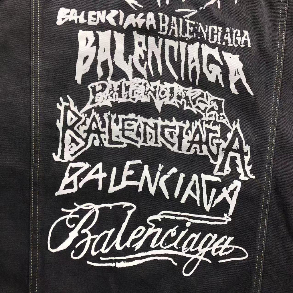 Balenciaga Graffiti Logo Denim Jacket