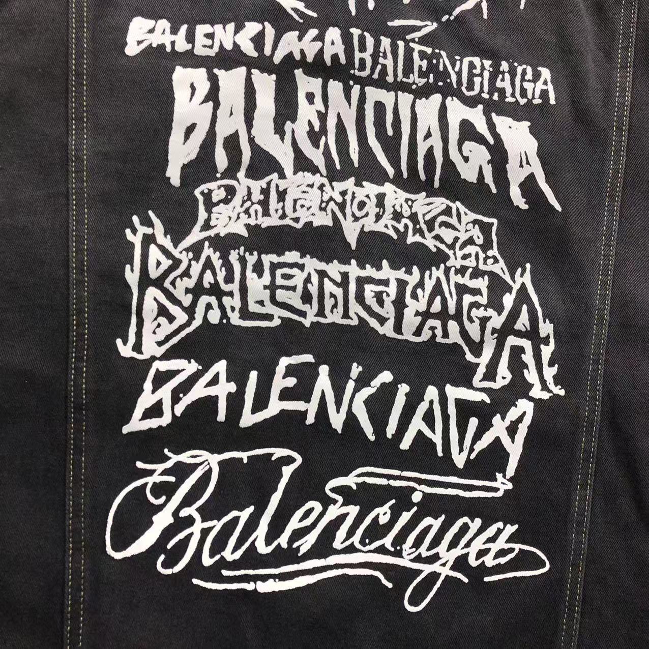Balenciaga Graffiti Logo Denim Jacket