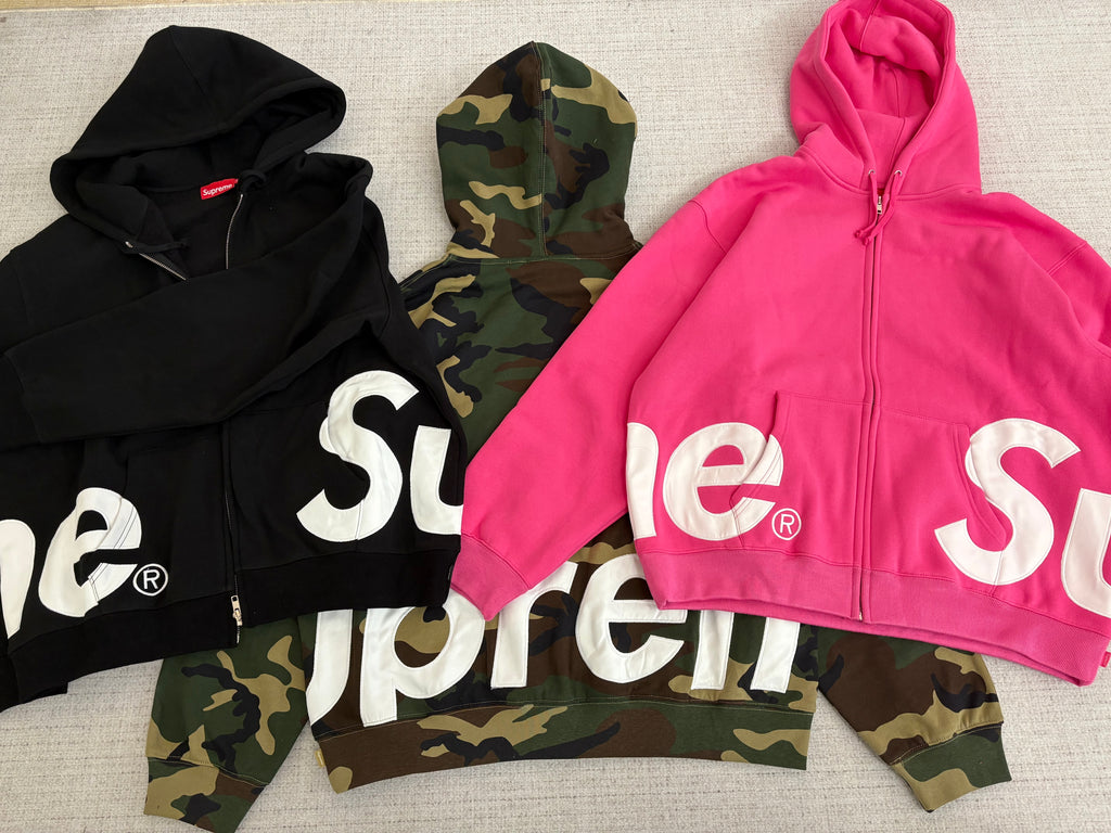 Supreme Big Logo Zip Up Hooded Sweatshirt