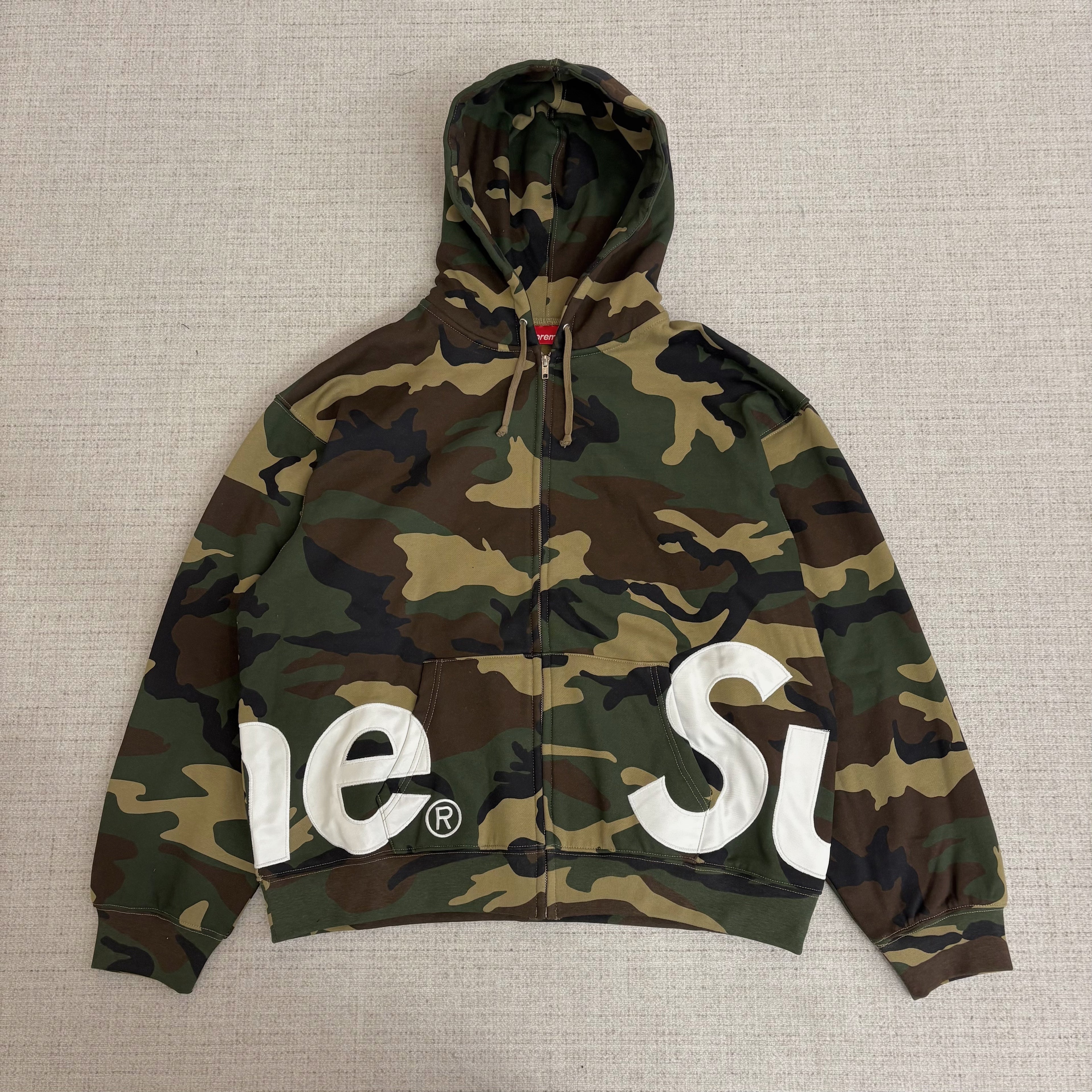 Supreme Big Logo Zip Up Hooded Sweatshirt