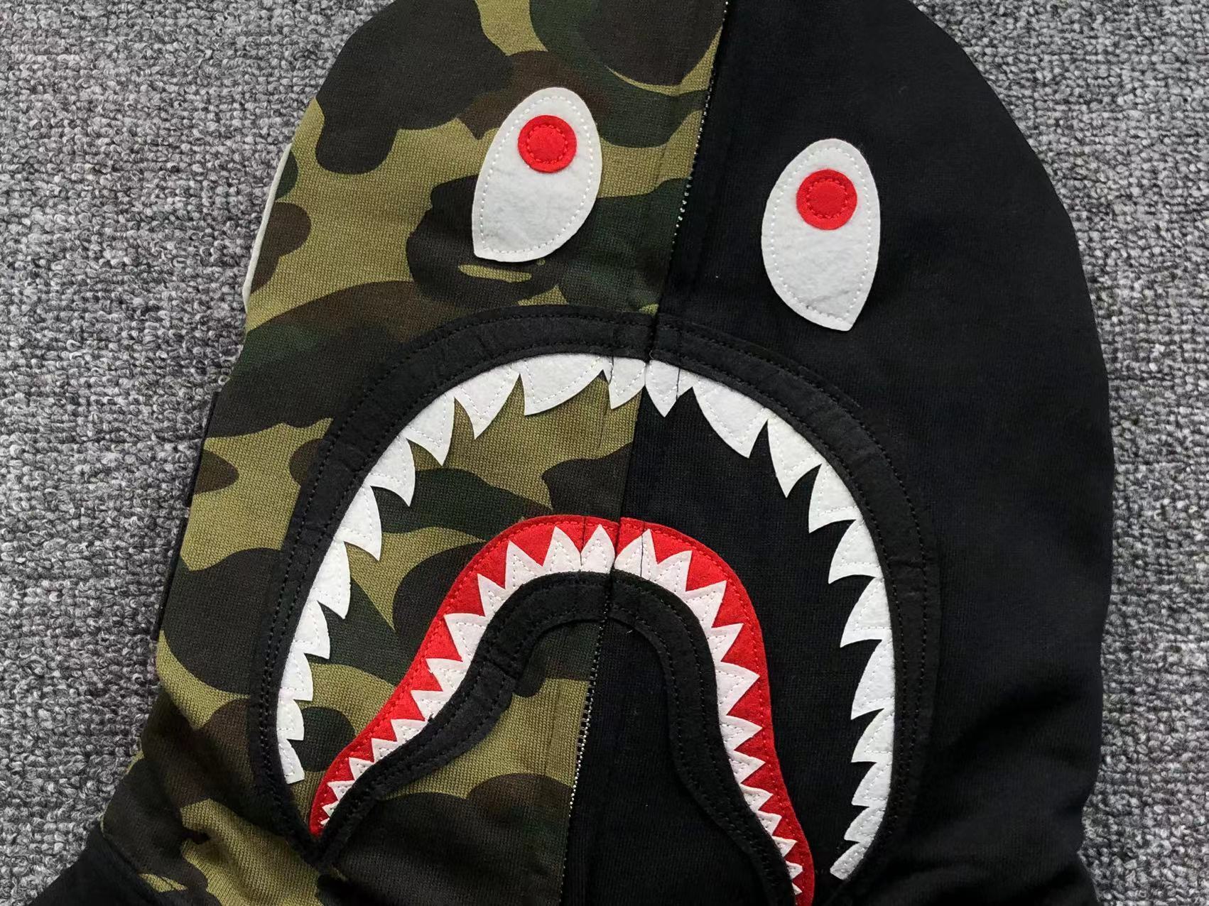 Bape Camo Half and Half Zip Hoodie