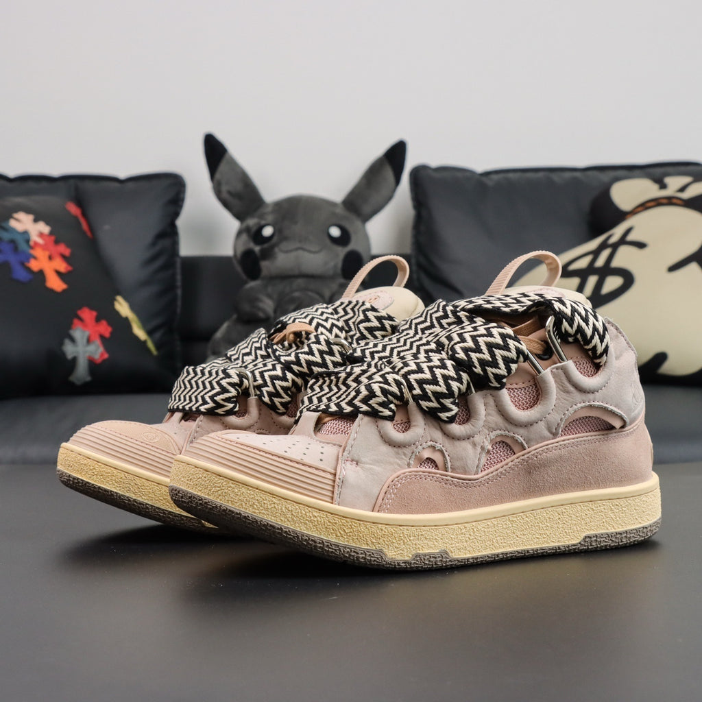 Lanvin Leather Curb Glitter Pale Pink