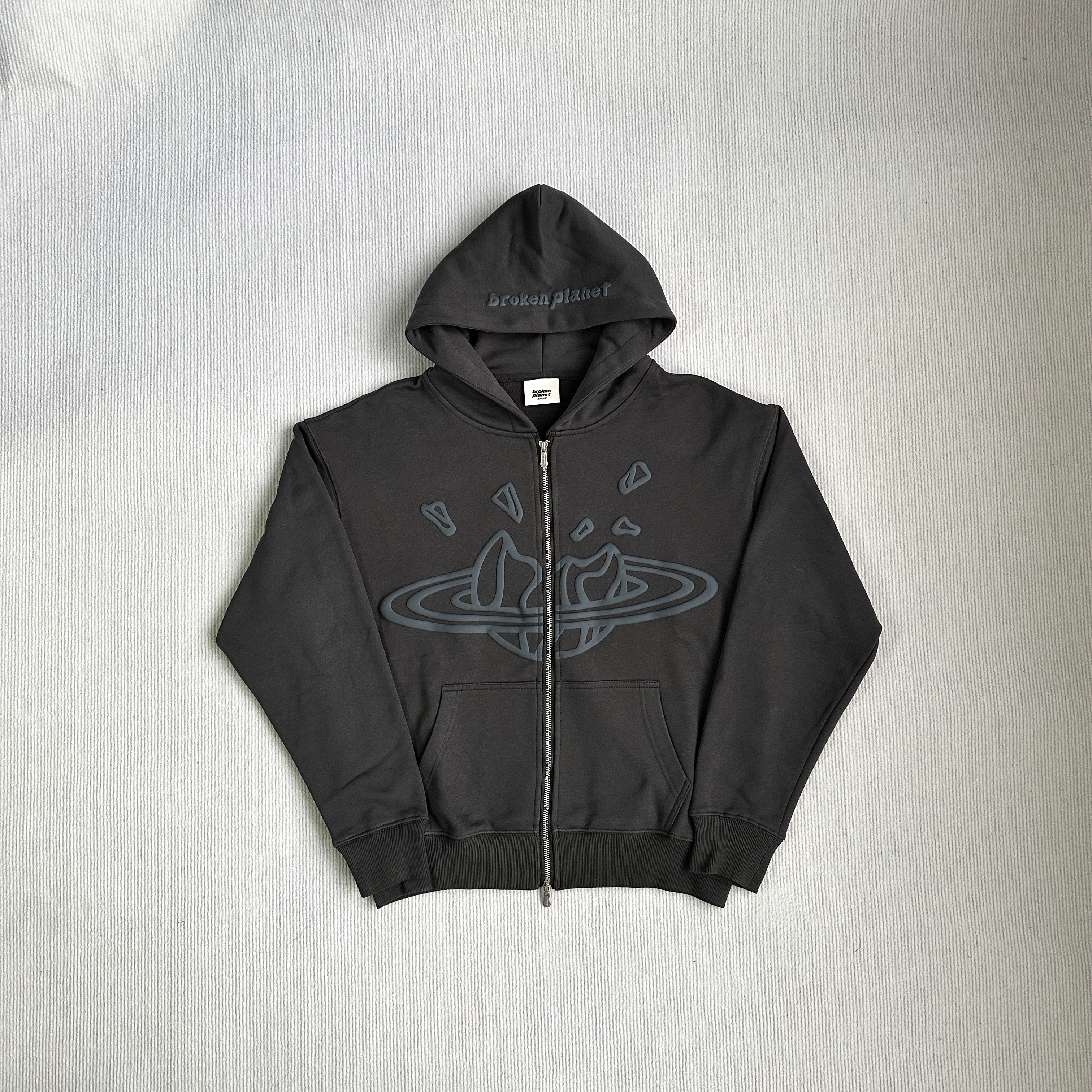 Broken Planet Zip-up Triple Black Hoodie