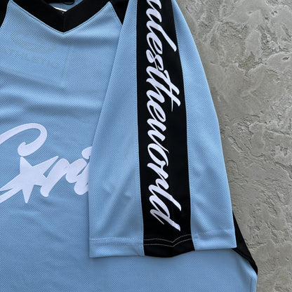 Corteiz Blue Panel Jersey Tee