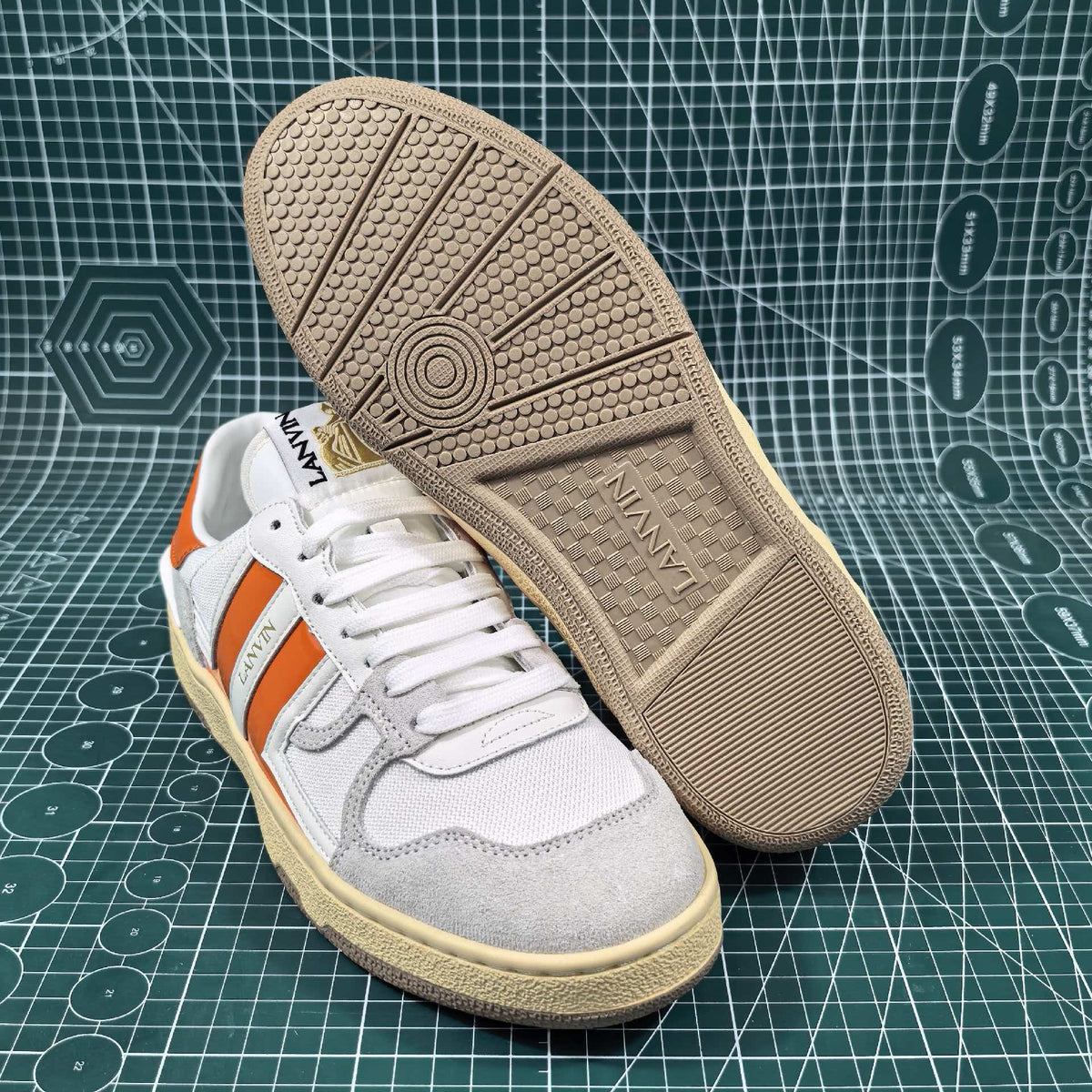 Lanvin Orange Clay Sneakers