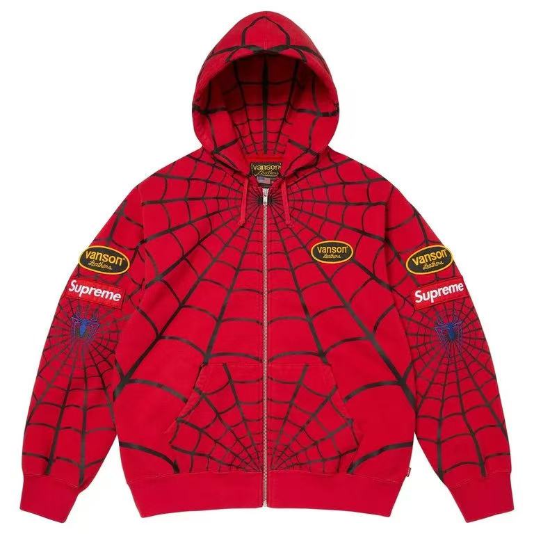 Supreme x Vanson Leathers x Marvel Spider-Man Hoodie