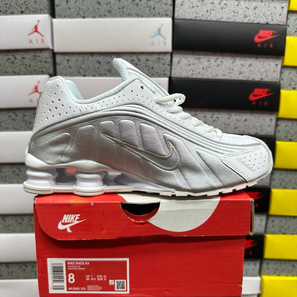 Nike Shox R4 White/Metallic Silver
