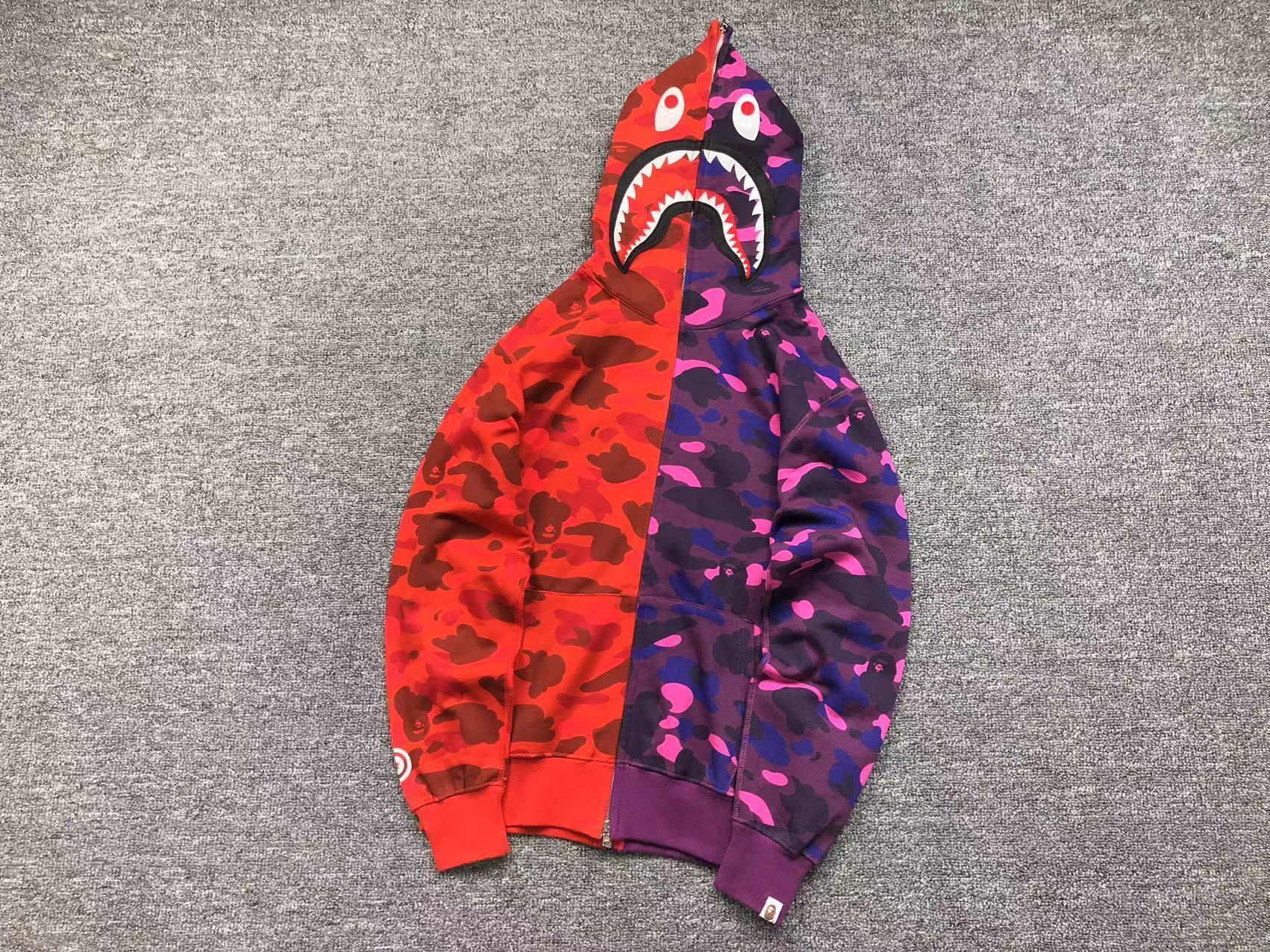 Bape Camo Half and Half Shark Hoodie