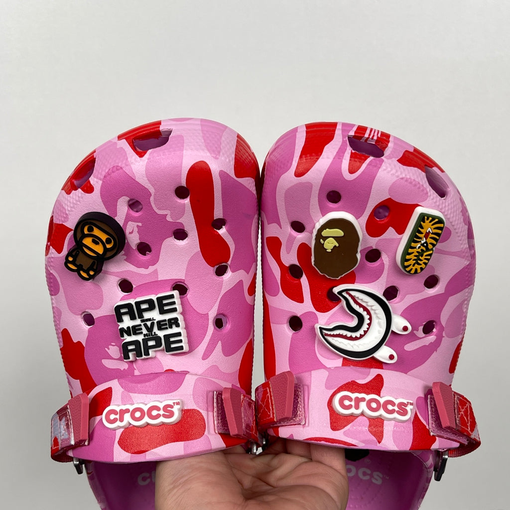 A BATHING APE (BAPE) x Crocs Classic Clog in Pink ABC Camo