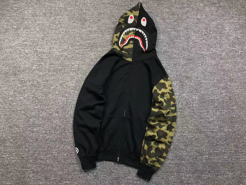 Bape Camo Half and Half Zip Hoodie