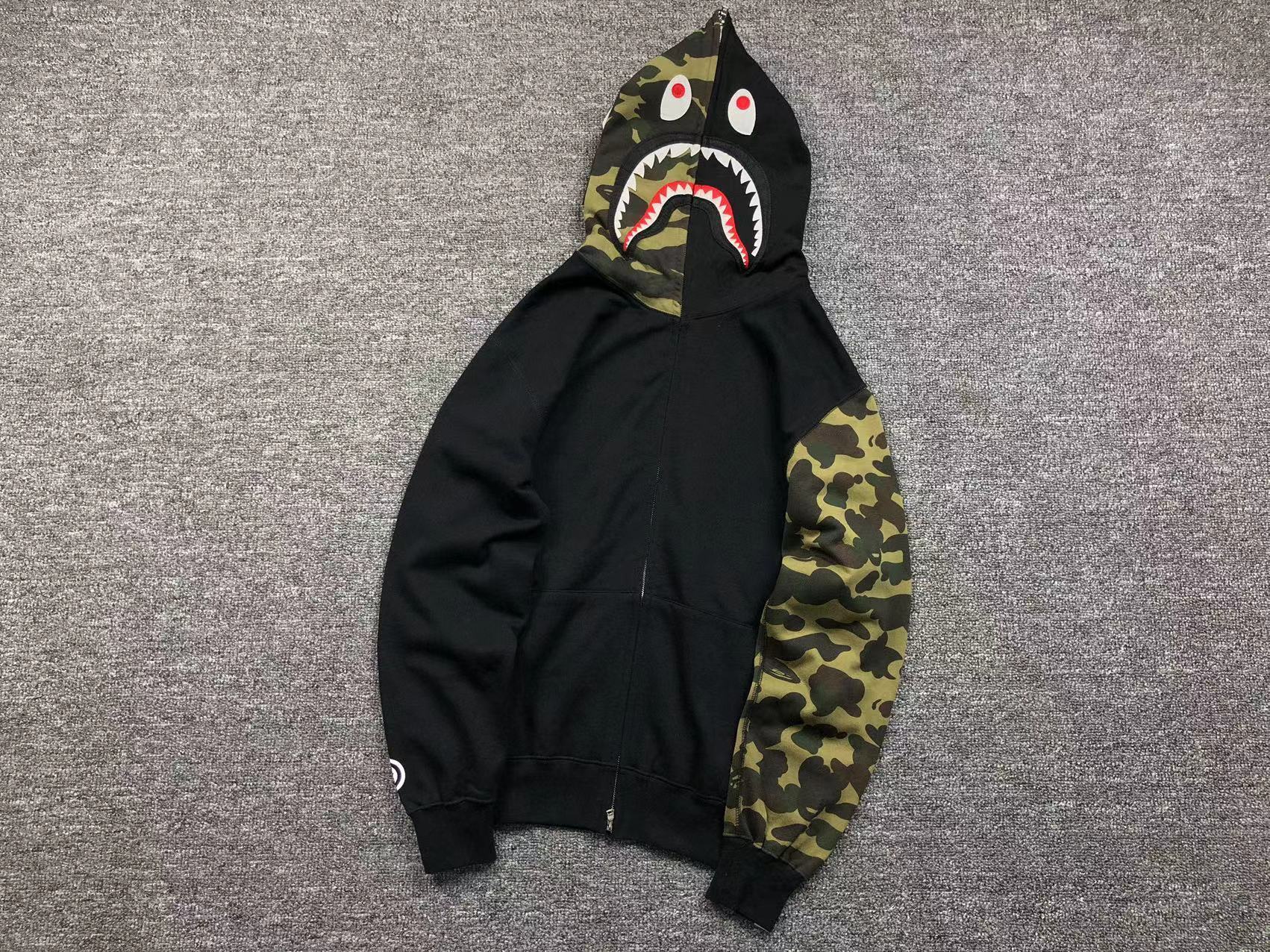 Bape Camo Half and Half Zip Hoodie