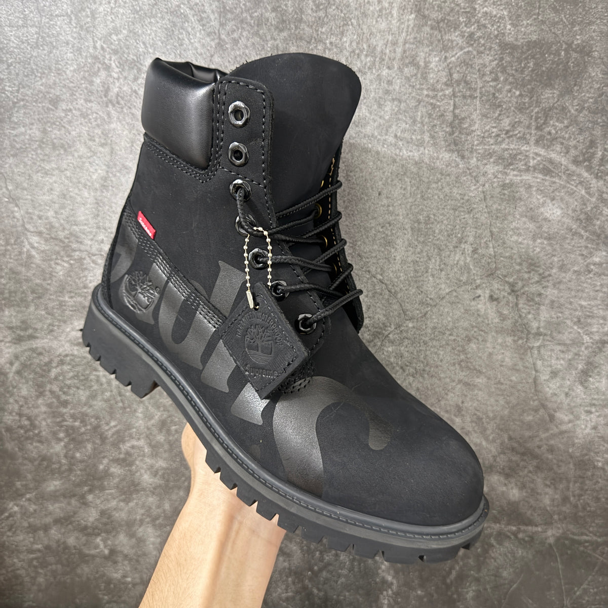 Supreme x Timberland 6-Inch Premium Waterproof Boot ("Big Logo - Black")