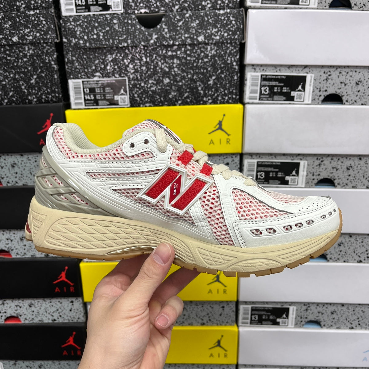 New Balance 1906R in "Sea Salt / True Red"
