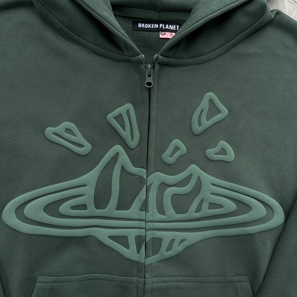 Broken Planet Zip-up Emerald Green Set