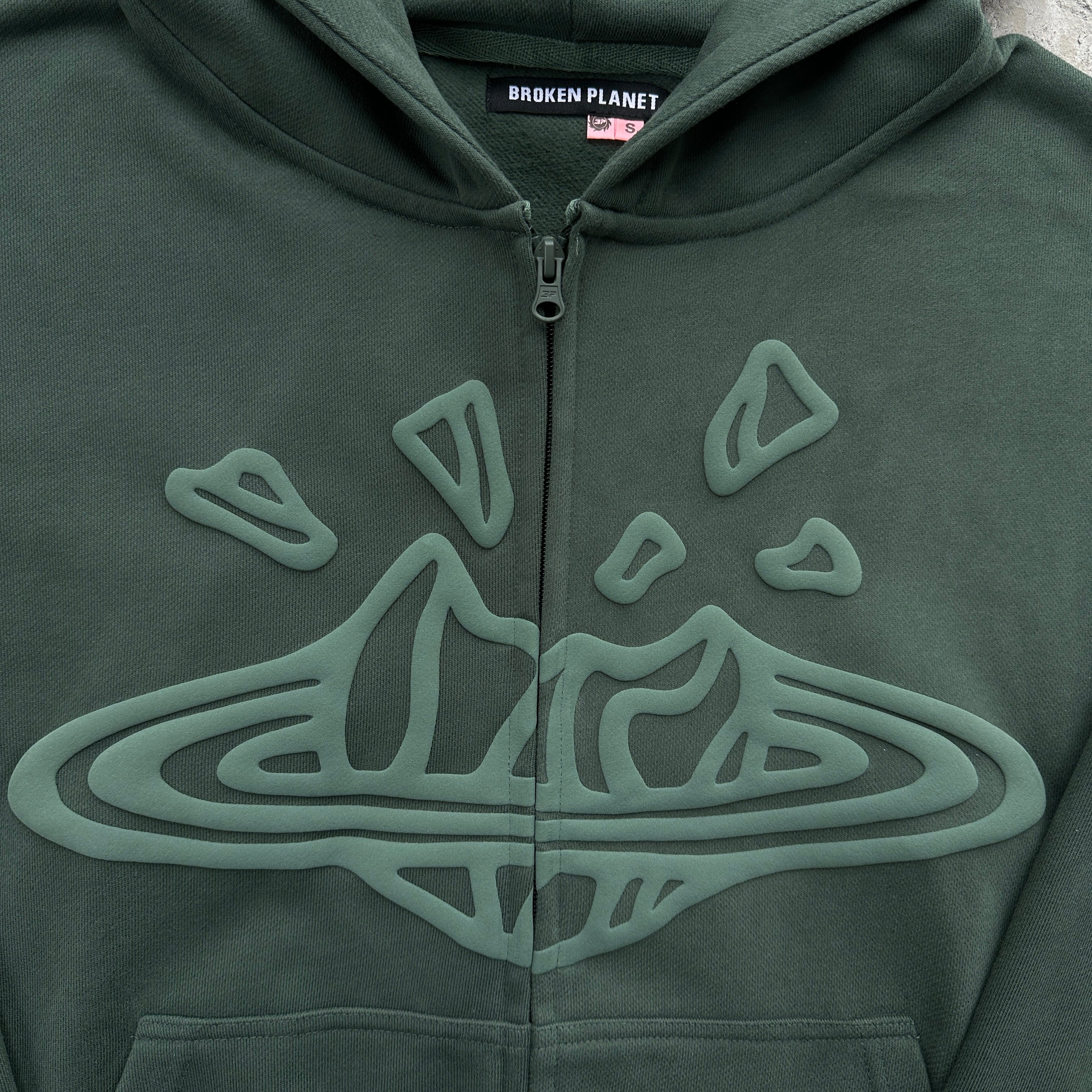 Broken Planet Zip-up Emerald Green Set