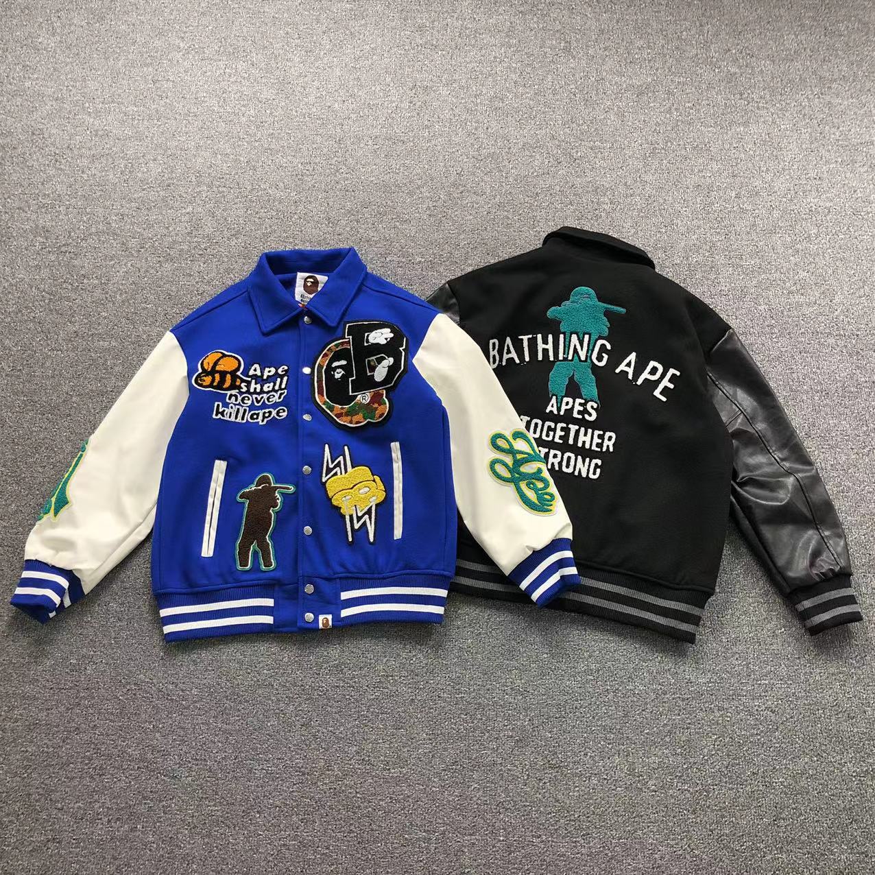 Bape Varsity Leather Jackets