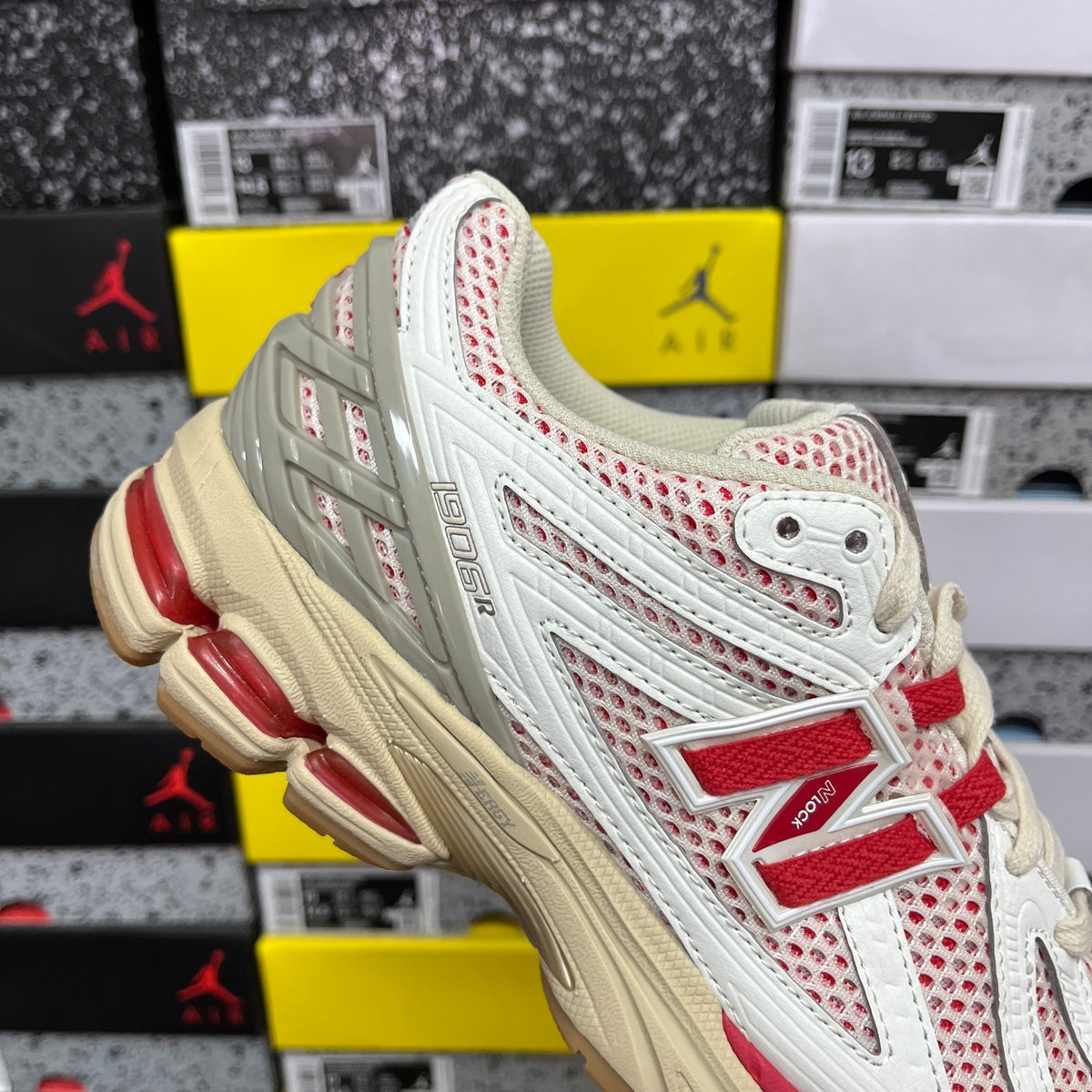 New Balance 1906R in "Sea Salt / True Red"