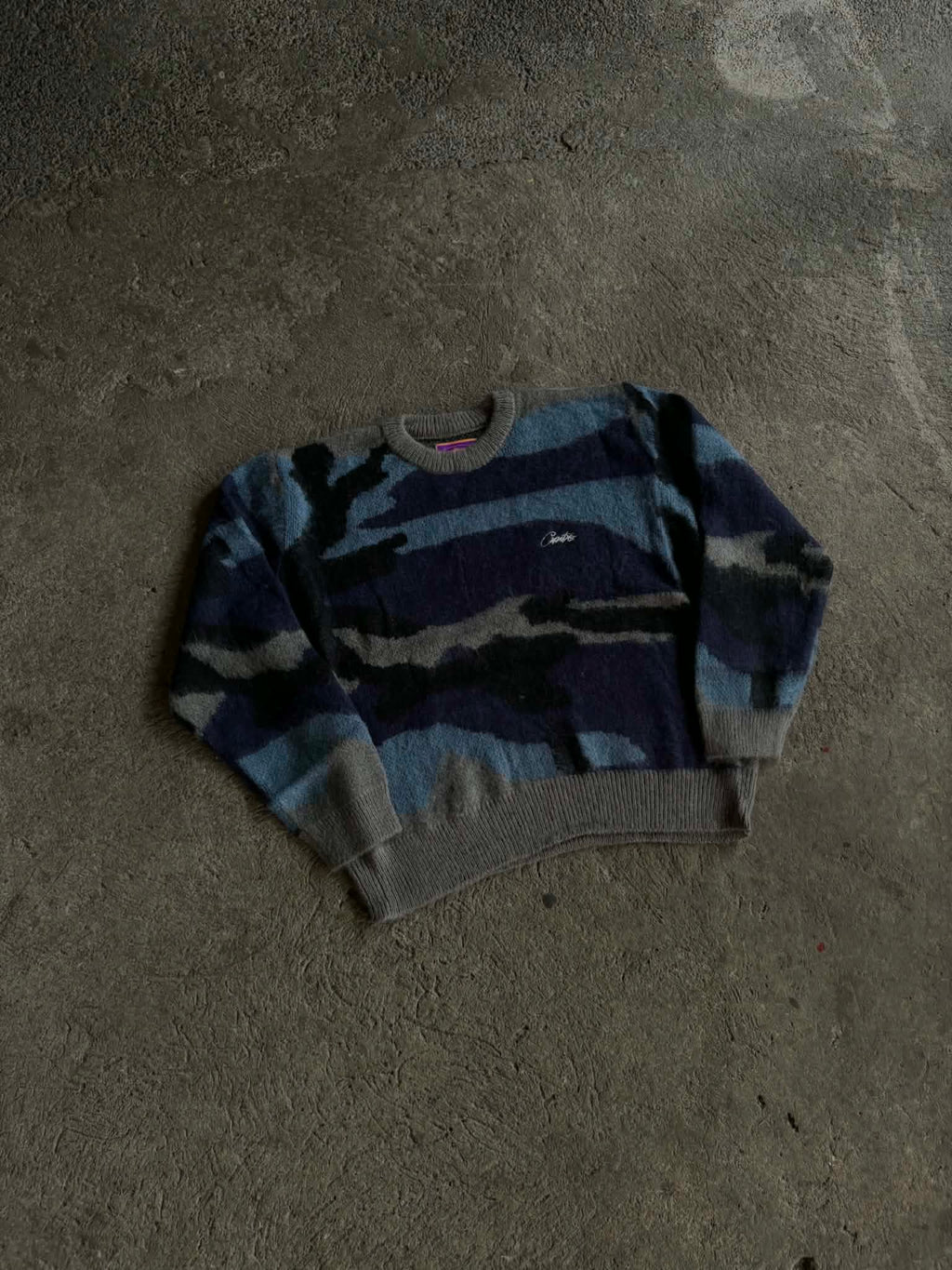 Corteiz Mohair Knit Sweater Ocean Camo (ON-HAND)