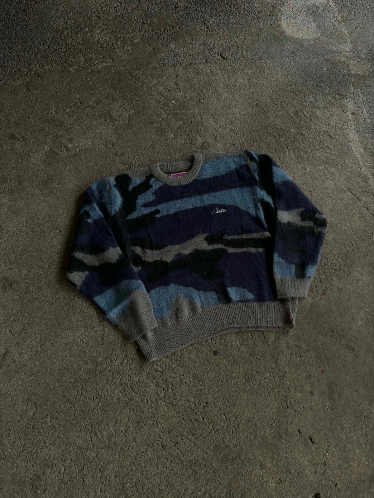 Corteiz Mohair Knit Sweater Ocean Camo (ON-HAND)