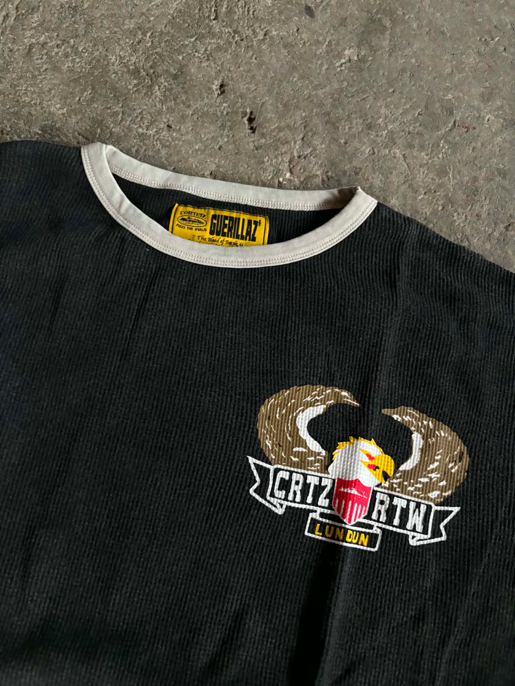 Corteiz Dipset Waffle Long-Sleeve 'Washed Black' (ON-HAND)