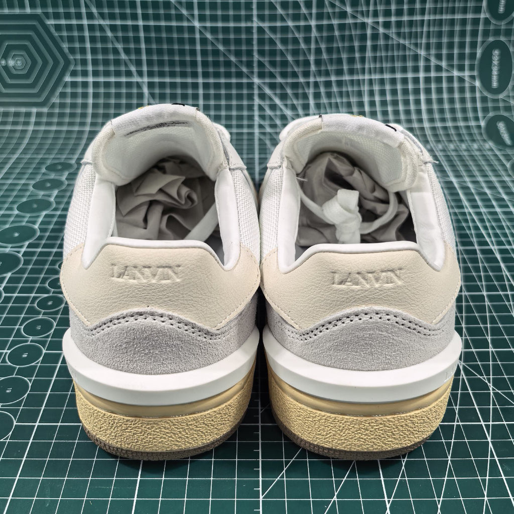 Lanvin White/Beige Clay Sneakers