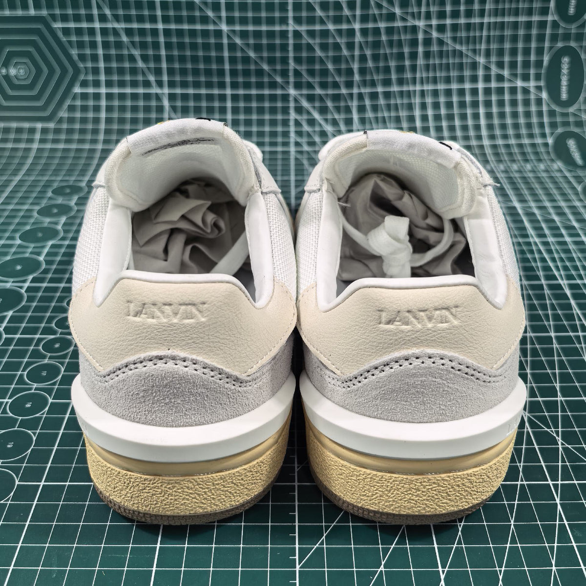 Lanvin White/Beige Clay Sneakers