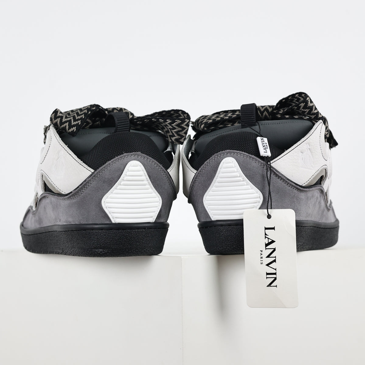 Lanvin Curb Sneakers in White/Anthracite