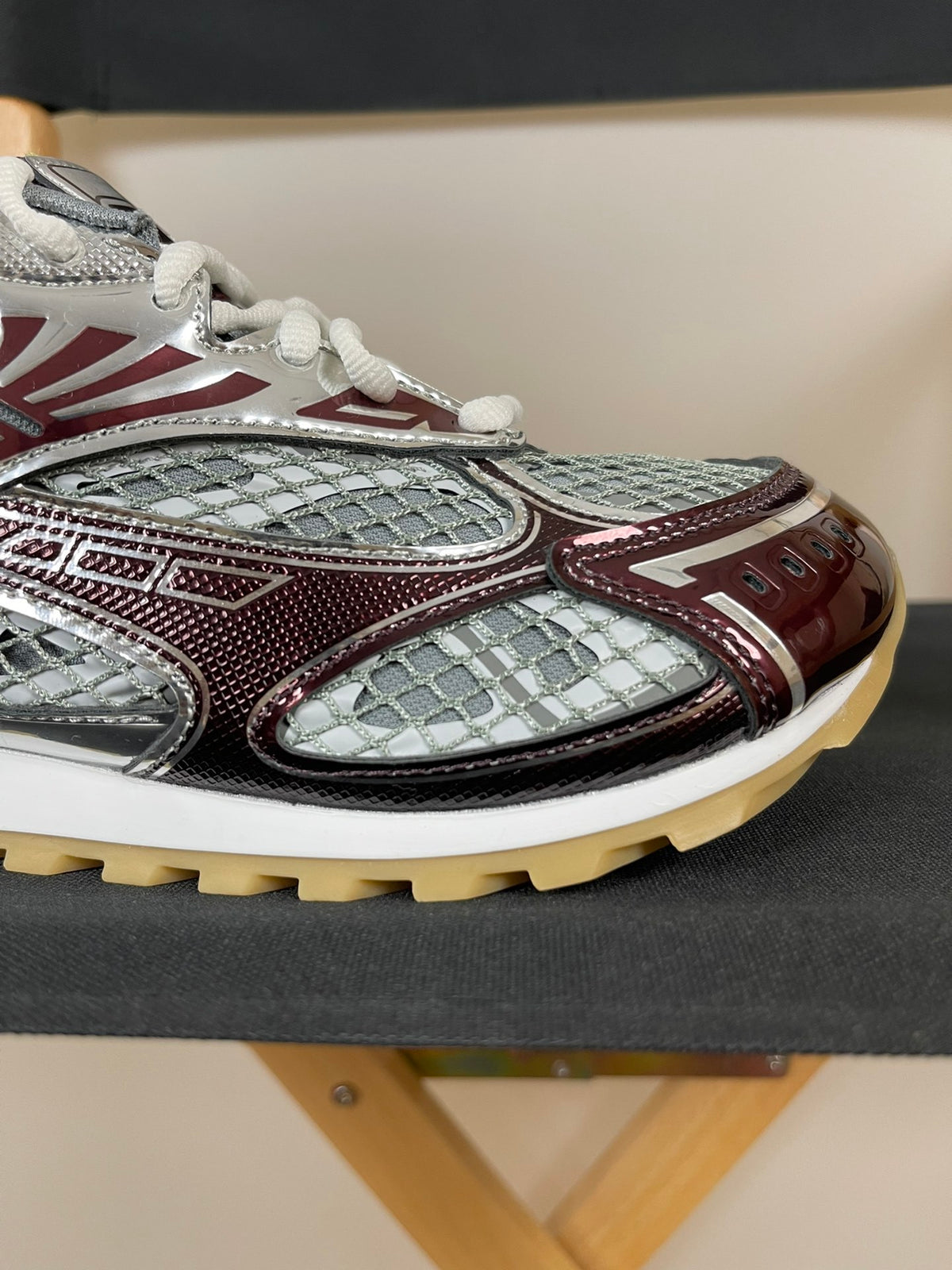 Bottega Veneta Orbit Sneakers Burgundy & Silver