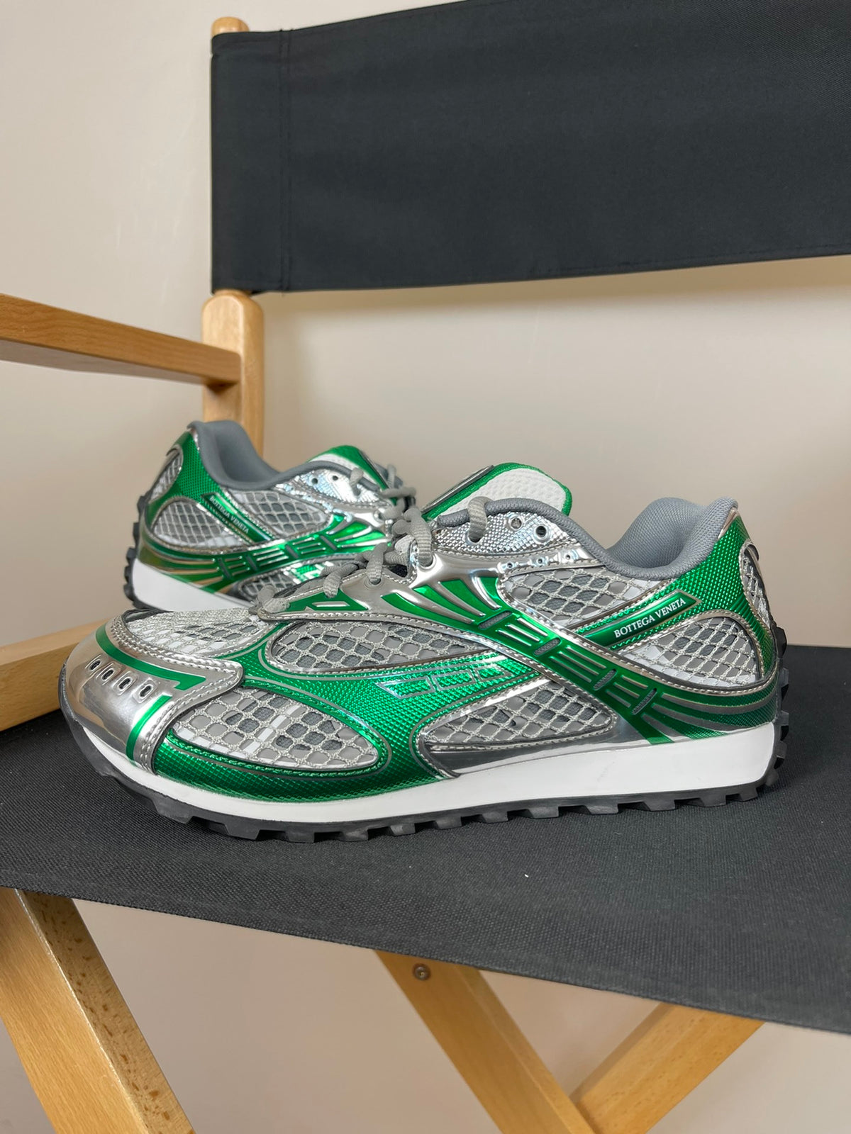 Bottega Veneta Orbit Sneakers Silver/Parakeet