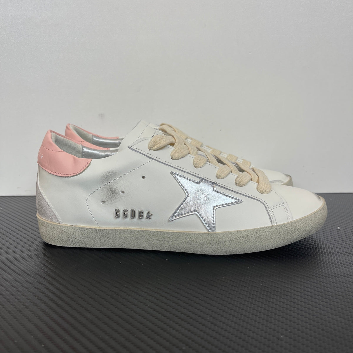 Women's Golden Goose Super-Star Pink Heel Tab