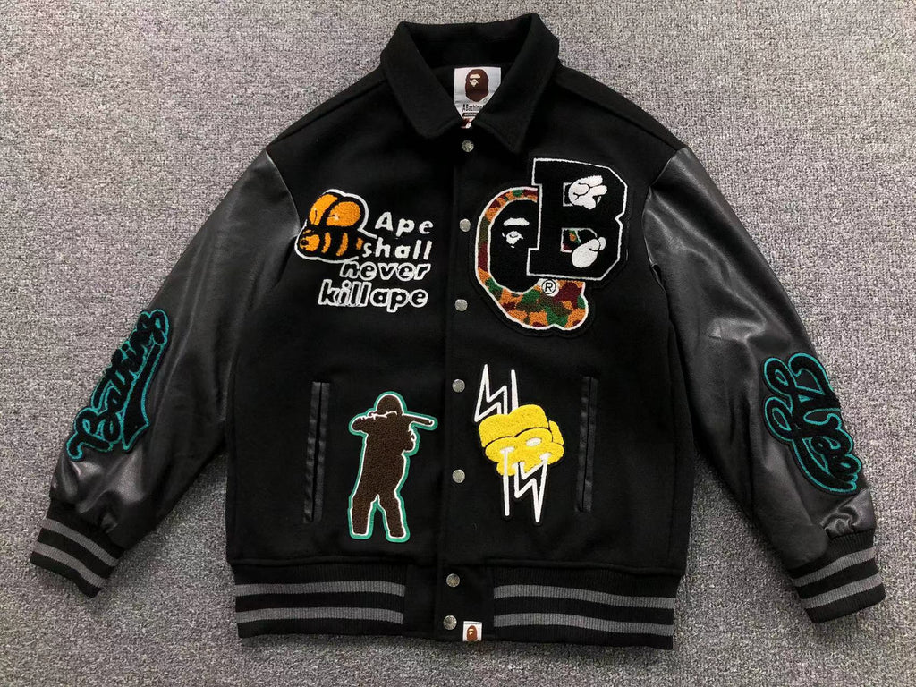 Bape Varsity Leather Jackets