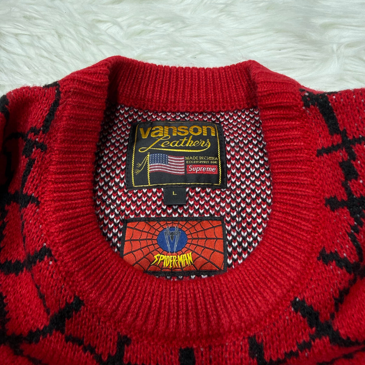 Supreme x Vanson Leathers x Marvel Spider-Man Sweater