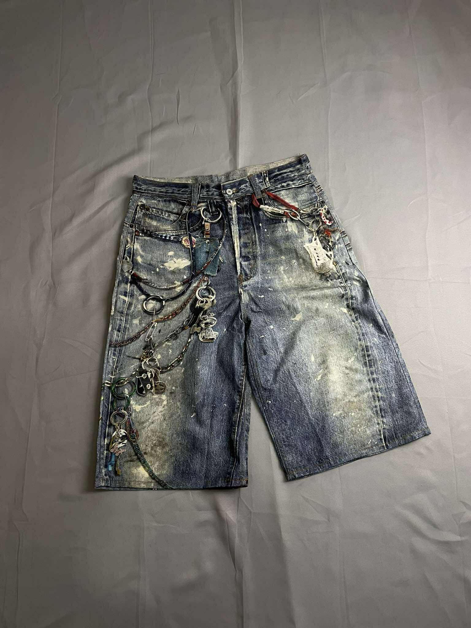 Acne Studios Wide-Leg Trompe L'oeil Denim Shorts