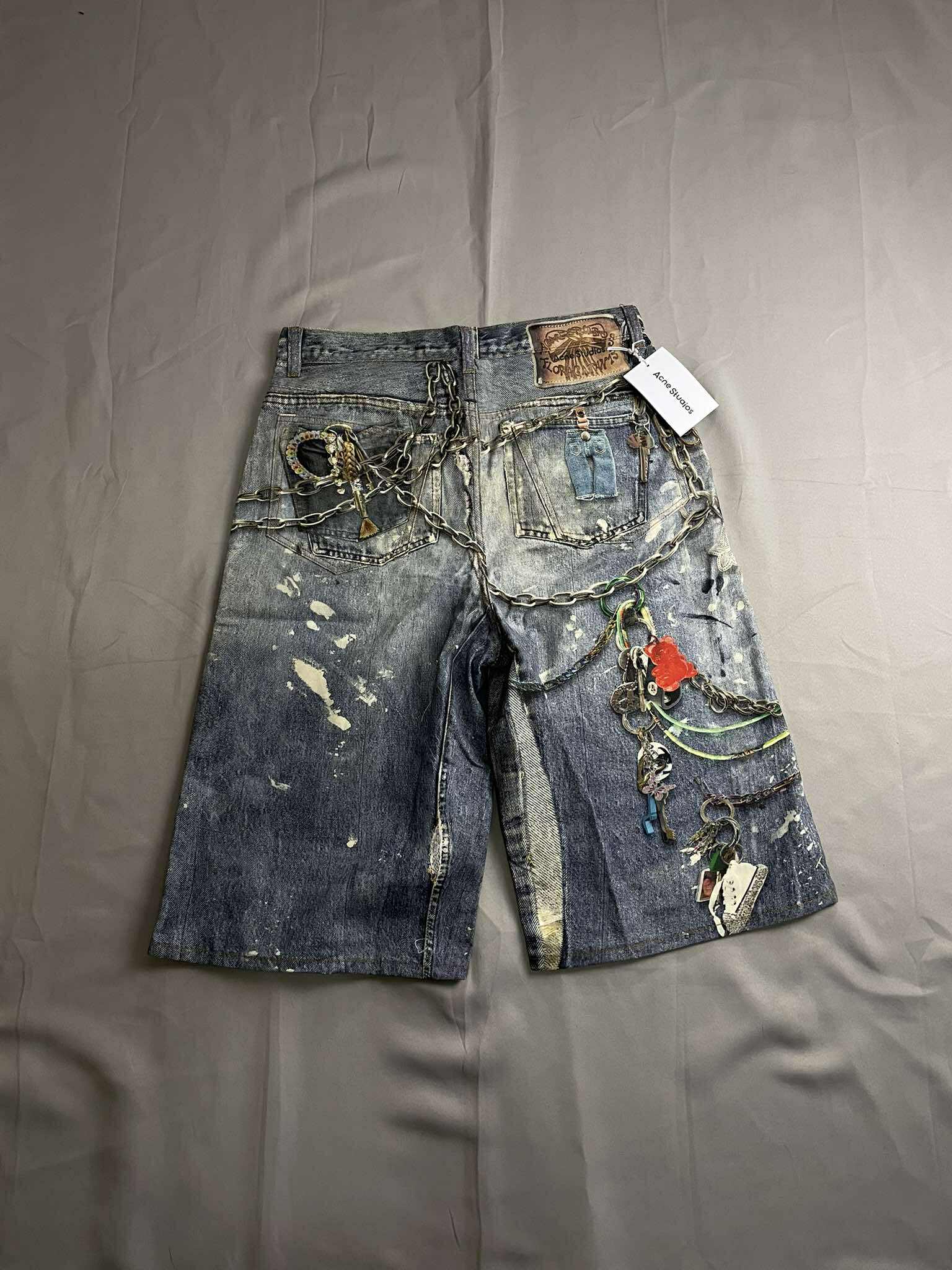 Acne Studios Wide-Leg Trompe L'oeil Denim Shorts